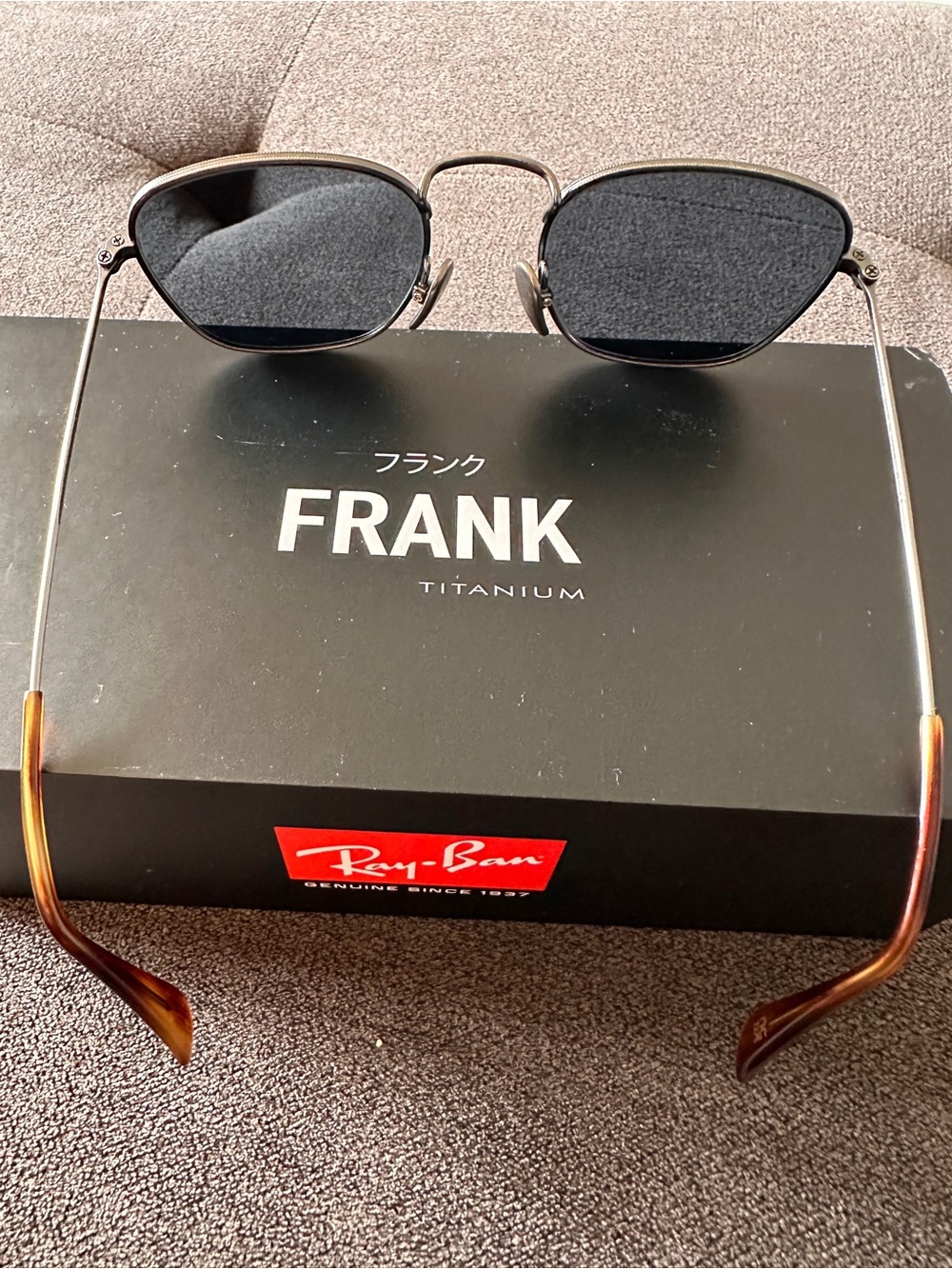Ray-Ban FRANK TITANIUM Sunglasses in Black with Tortoise Temples